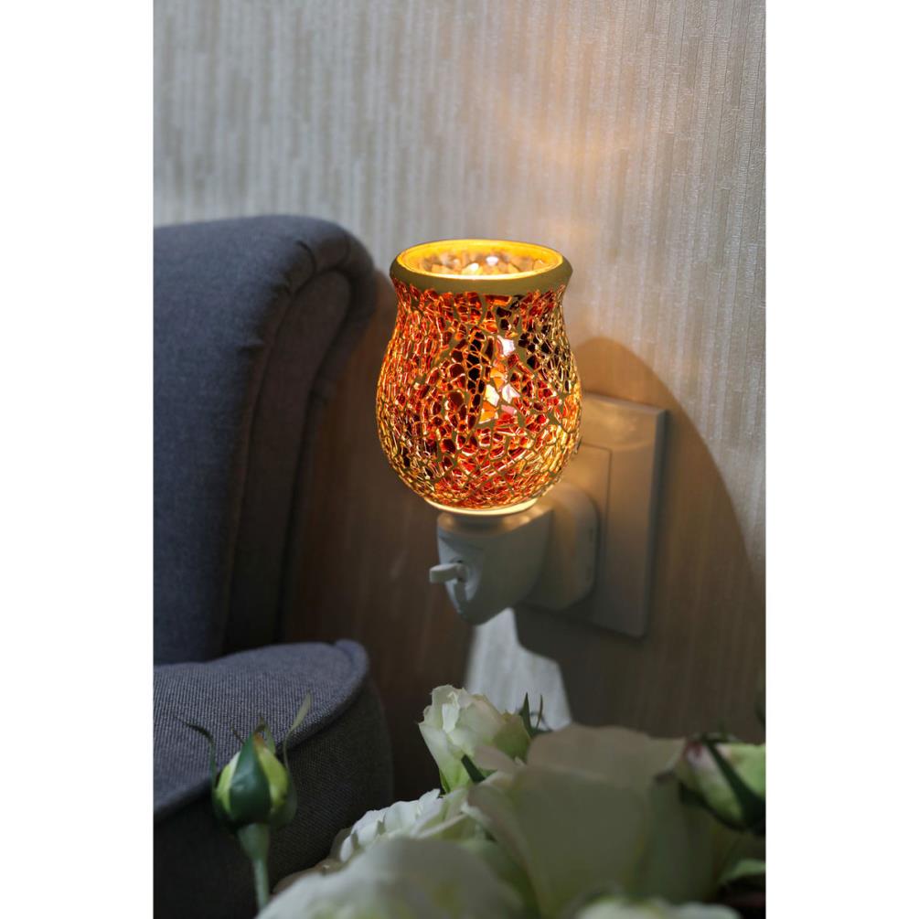 Sense Aroma Golden Sunset Crackle Tulip Mosaic Plug In Wax Melt Warmer Extra Image 1